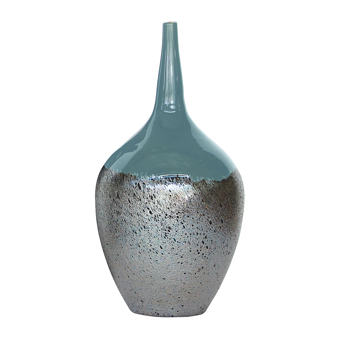 Picture of Sagebrook Home 19066 13 in. Glass 2-tone Metallic Vase&#44; Sea Green