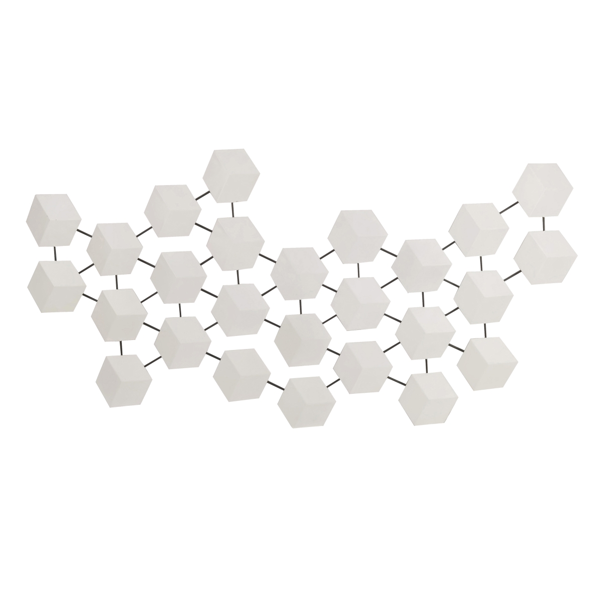 Picture of Sagebrook Home 20202 44 in. Staggered Hexagons Metal Wall Decor&#44; White & Black