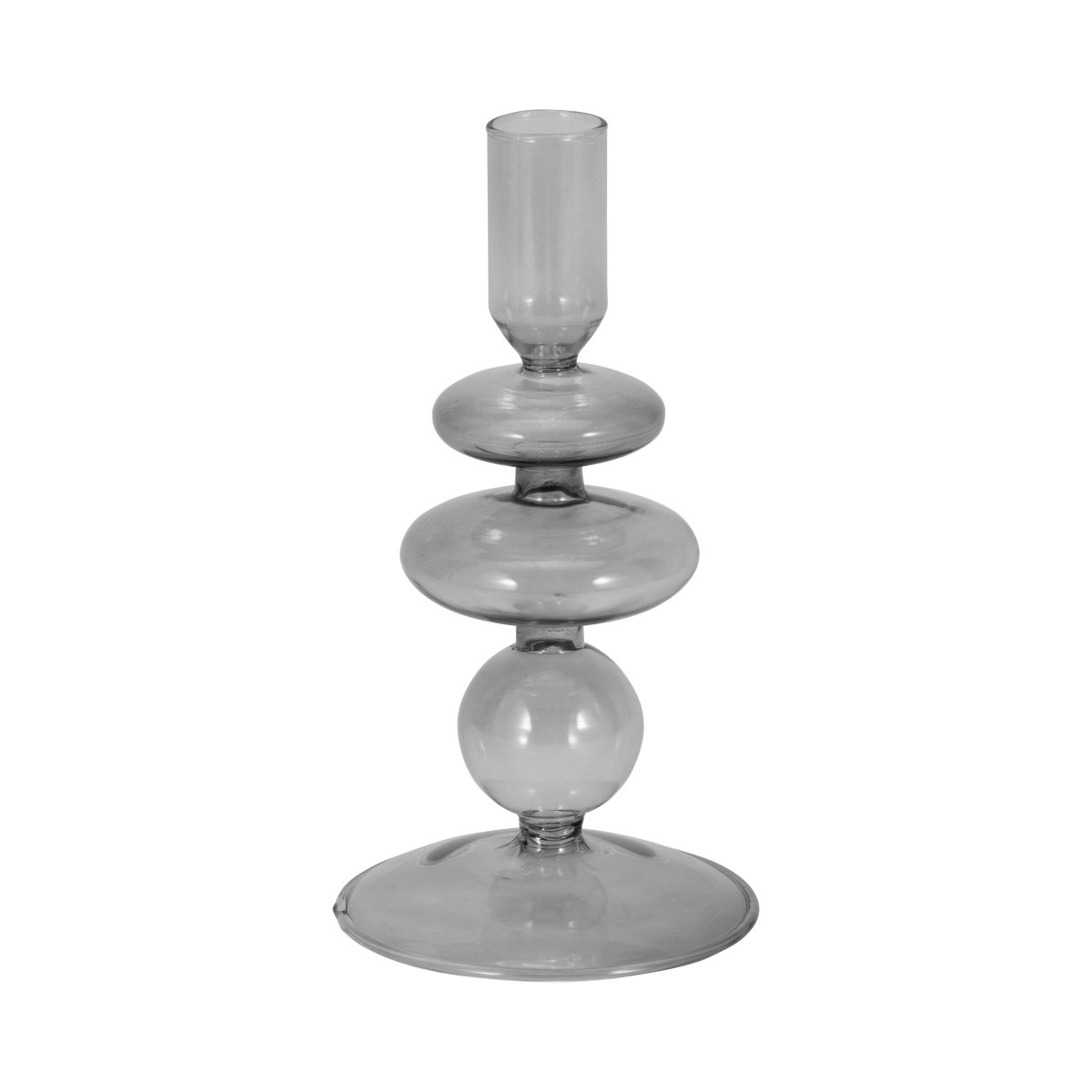 Picture of Sagebrook Home 20118-05 7 in. Vintage Glass Taper Candle Holder&#44; Smoke