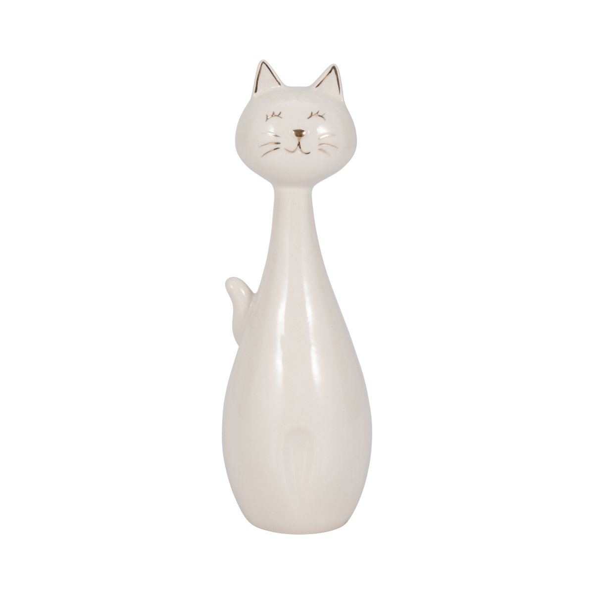 Picture of Sagebrook Home 20177 9 in. Ceramic Sitting Kitty Figure&#44; White & Gold