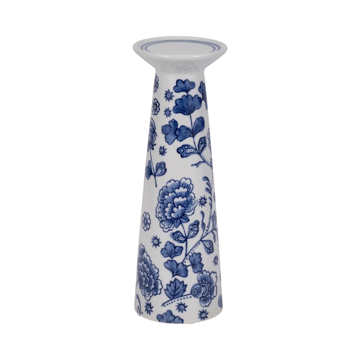 Picture of Sagebrook Home 17863-06 12 in. Porcelain Chinoiserie Floral Candle Holder&#44; Blue & White