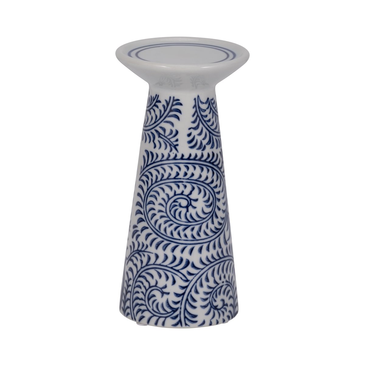 Picture of Sagebrook Home 17863-09 8 in. Porcelain Chinoiserie Vines Candle Holder&#44; Blue & White