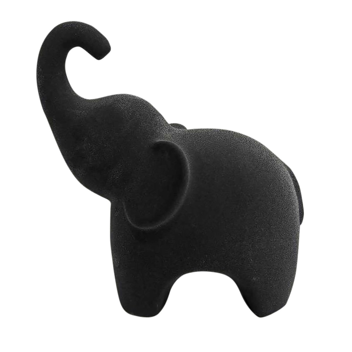 Picture of Sagebrook Home 20413-02 8 in. Porcelain Elephant with Rough Texture Figure&#44; Black