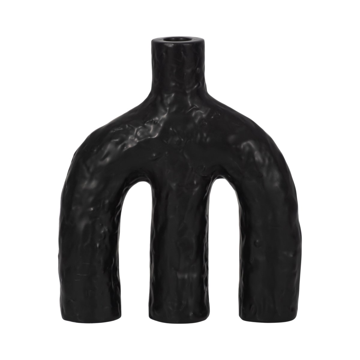 Picture of Sagebrook Home 20426-02 9 in. Volcano Texture Double Arched Taper Candle Holder&#44; Black