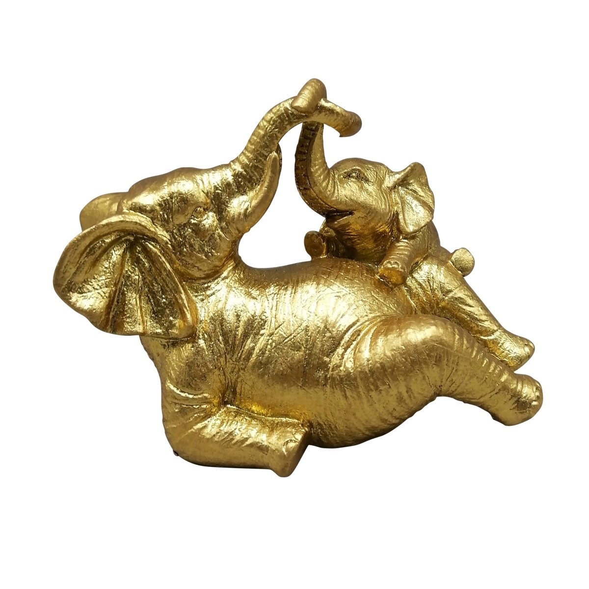 Picture of Sagebrook Home 20427 7 in. Polyresin Playful Elephants Figure&#44; Gold