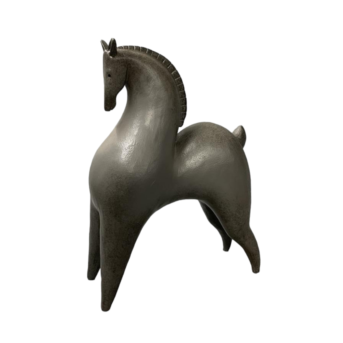 Picture of Sagebrook Home 20458 12 in. Polyresin Curved Horse Figure&#44; Grey