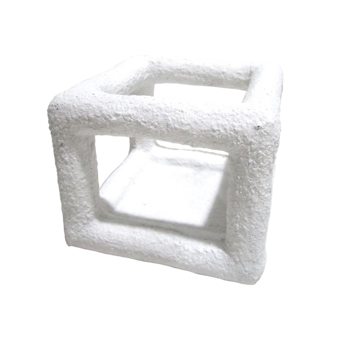 Picture of Sagebrook Home 20481-01 6 in. Textured Open Square Object&#44; White
