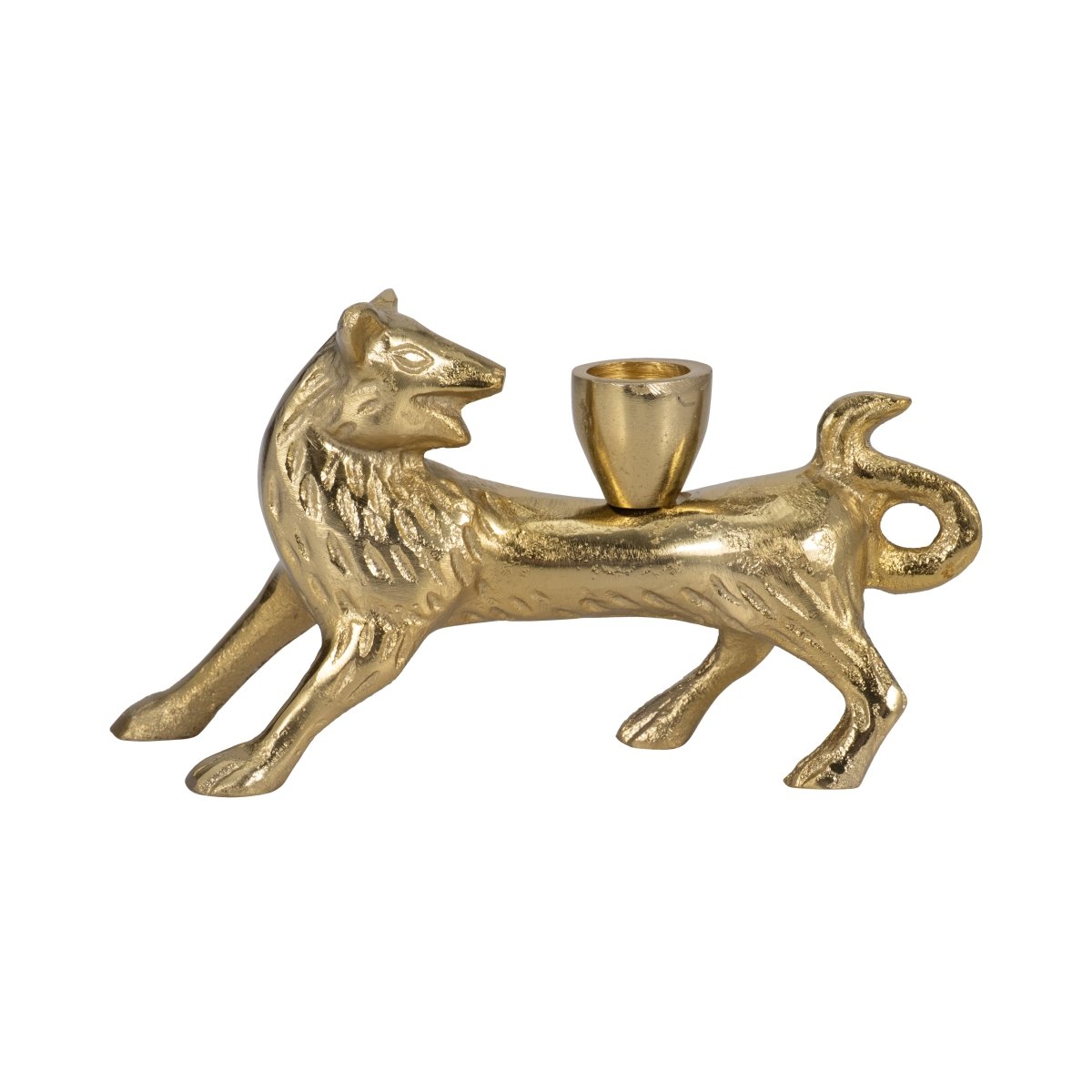Picture of Sagebrook Home 20684 8 in. Fox Taper Candle Holder&#44; Gold