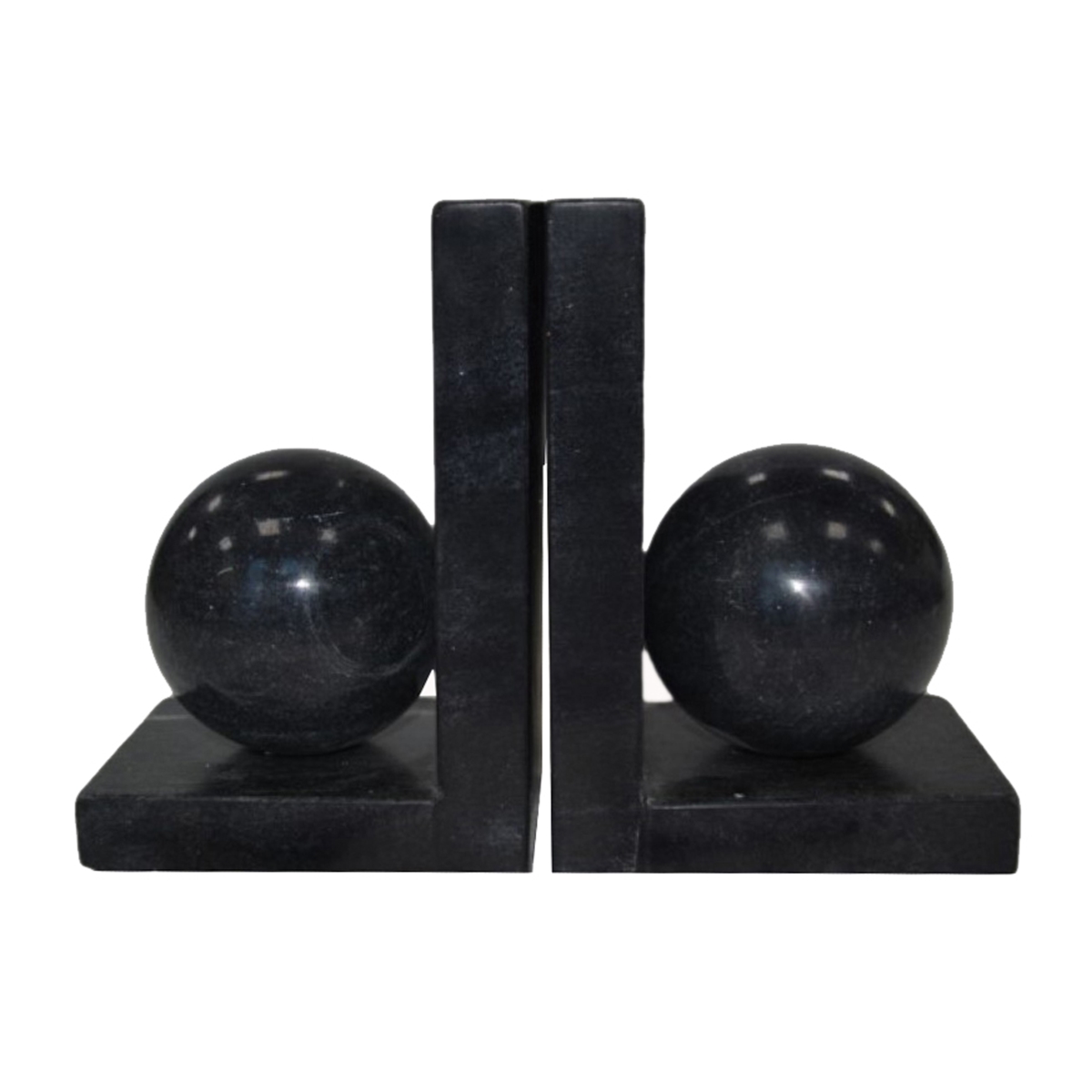 Picture of Sagebrook Home 20706-01 6 in. Marble Bookend with 3 in. Orb&#44; Black - Set of 2