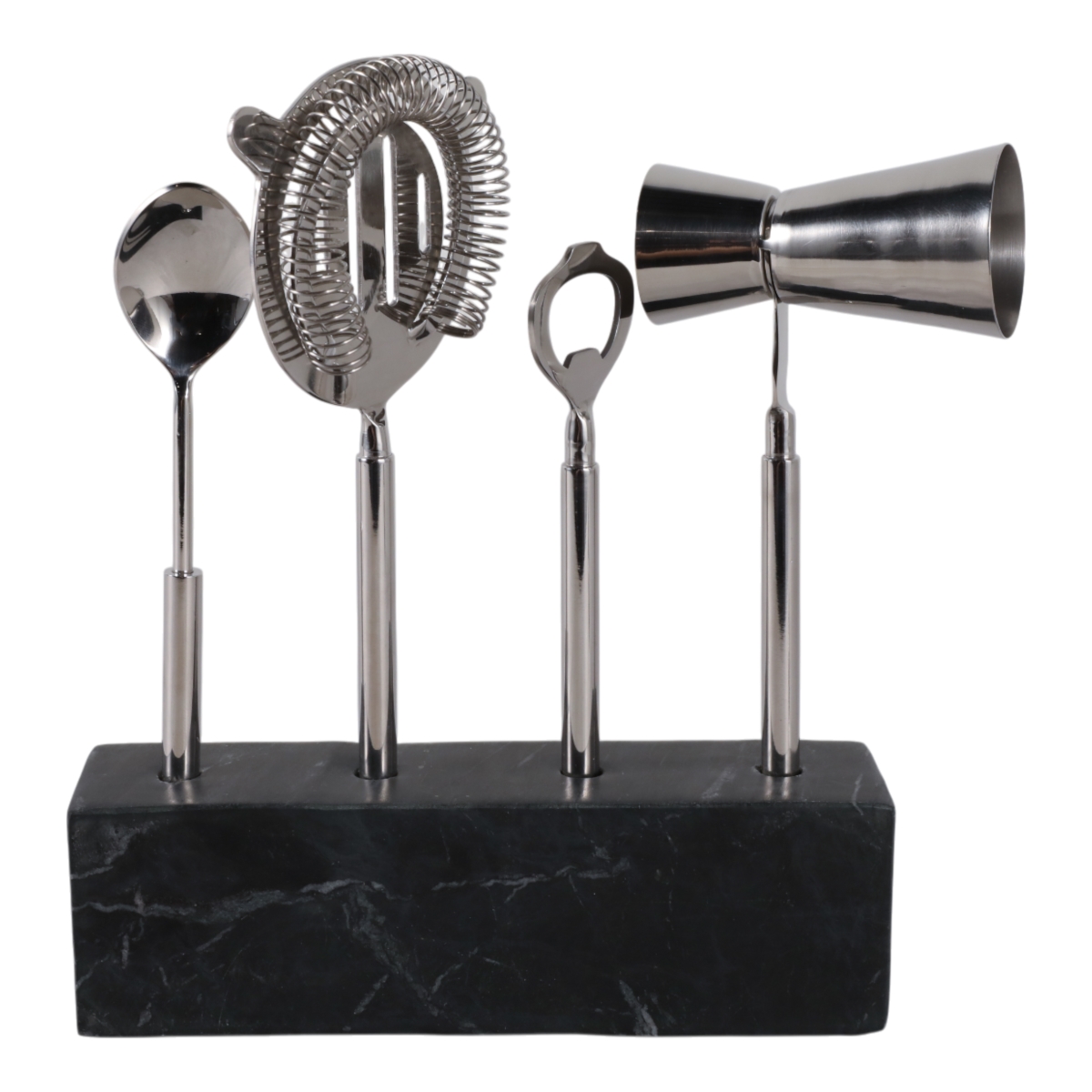 Picture of Sagebrook Home 22555 10 in. Bar Utensil Set, Silver & Black - 4 Piece