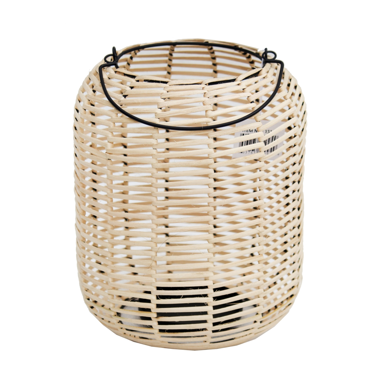 Picture of Sagebrook Home 15188 Round Wicker & Iron Lantern&#44; Natural Color & Brown
