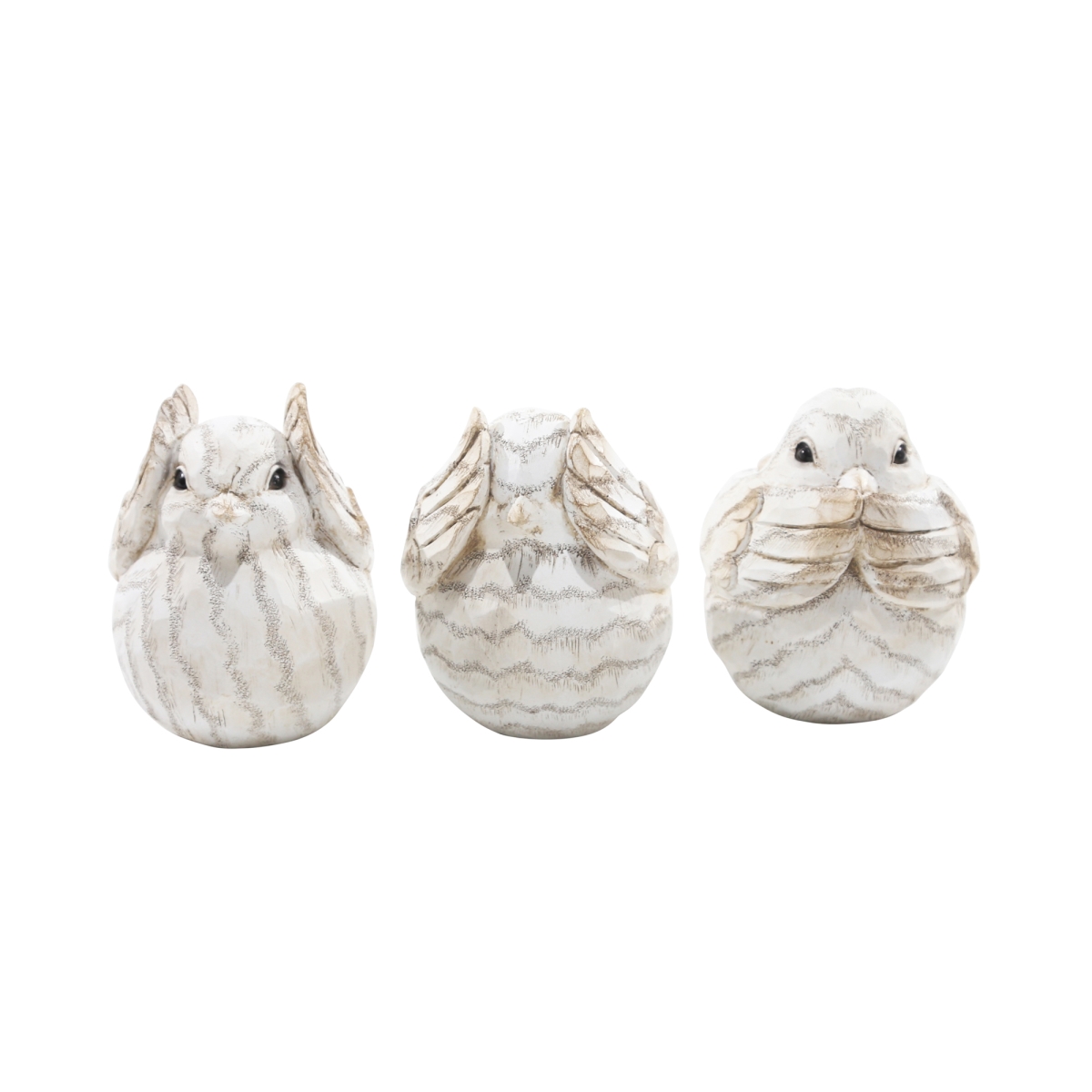 Picture of Sagebrook Home 14042-07 6 in. Polyresin Decorative Birds Figurine&#44; Cream - Set of 3