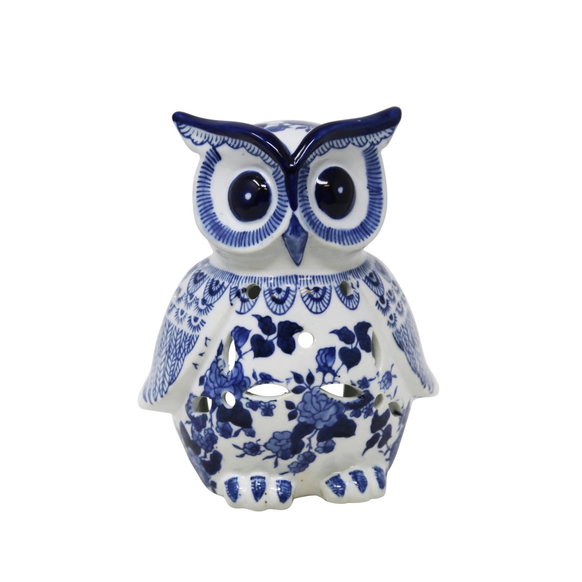 Picture of Sagebrook Home 13458-02 8 in. Ceramic Owl Figurine&#44; White & Blue