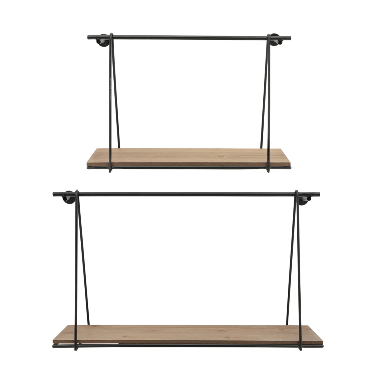 Picture of Sagebrook Home 16623 12 x 14 in. Swing Like Wall Shelve&#44; Brown & Black - Set of 2