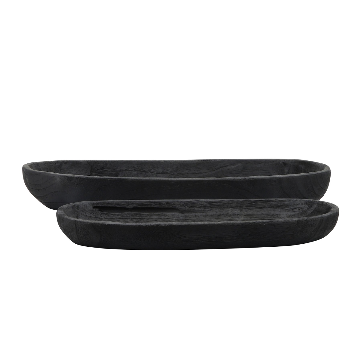Picture of Sagebrook Home 15347-03 18-24 in. Contemporary Wood Decor Plates, Black - Set of 2
