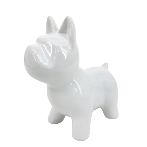 8 in. Ceramic Dog Table Decor, White