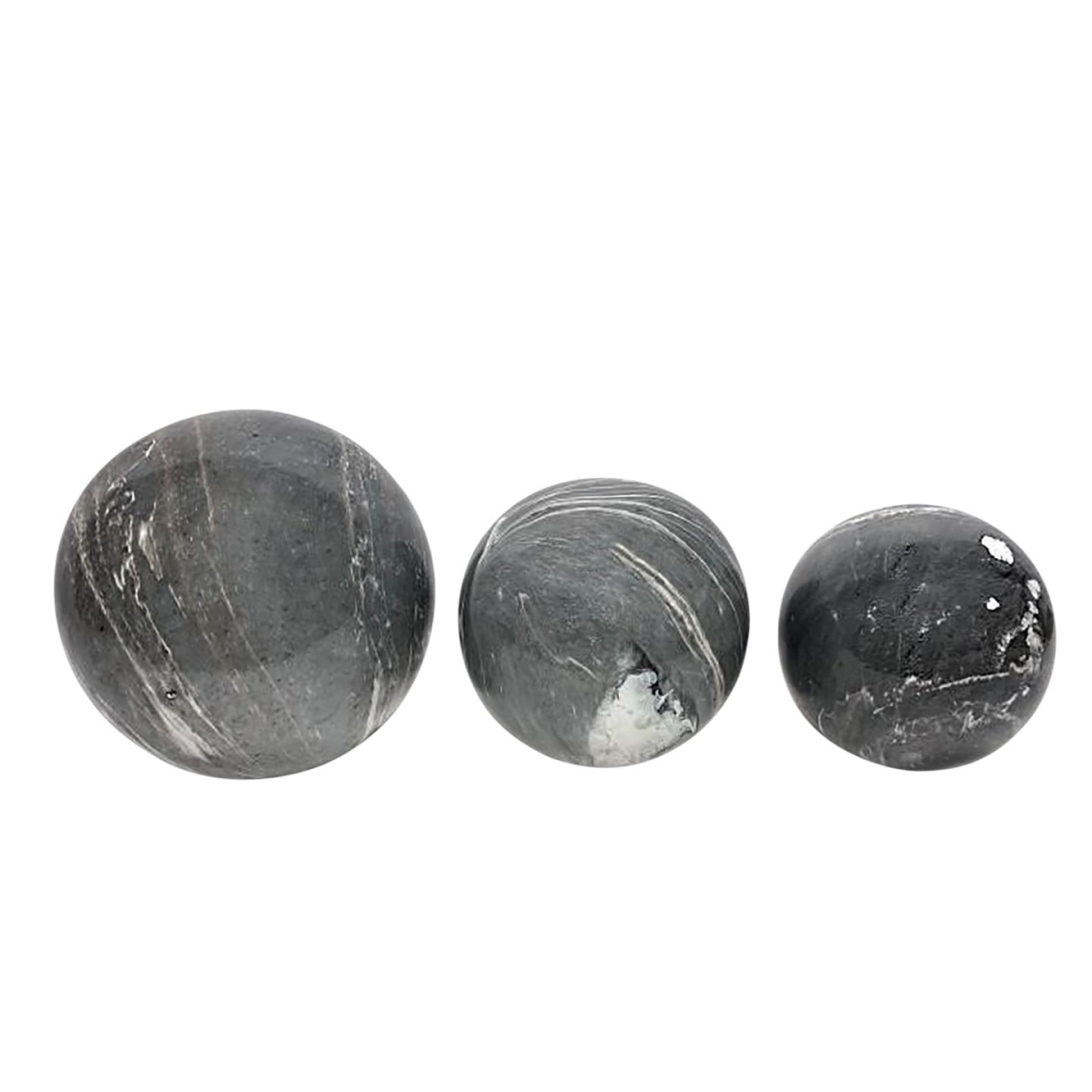 Picture of Sagebrook Home 16310-02 4-5-6 in. Marble Look Orbs, Gray - Set of 3