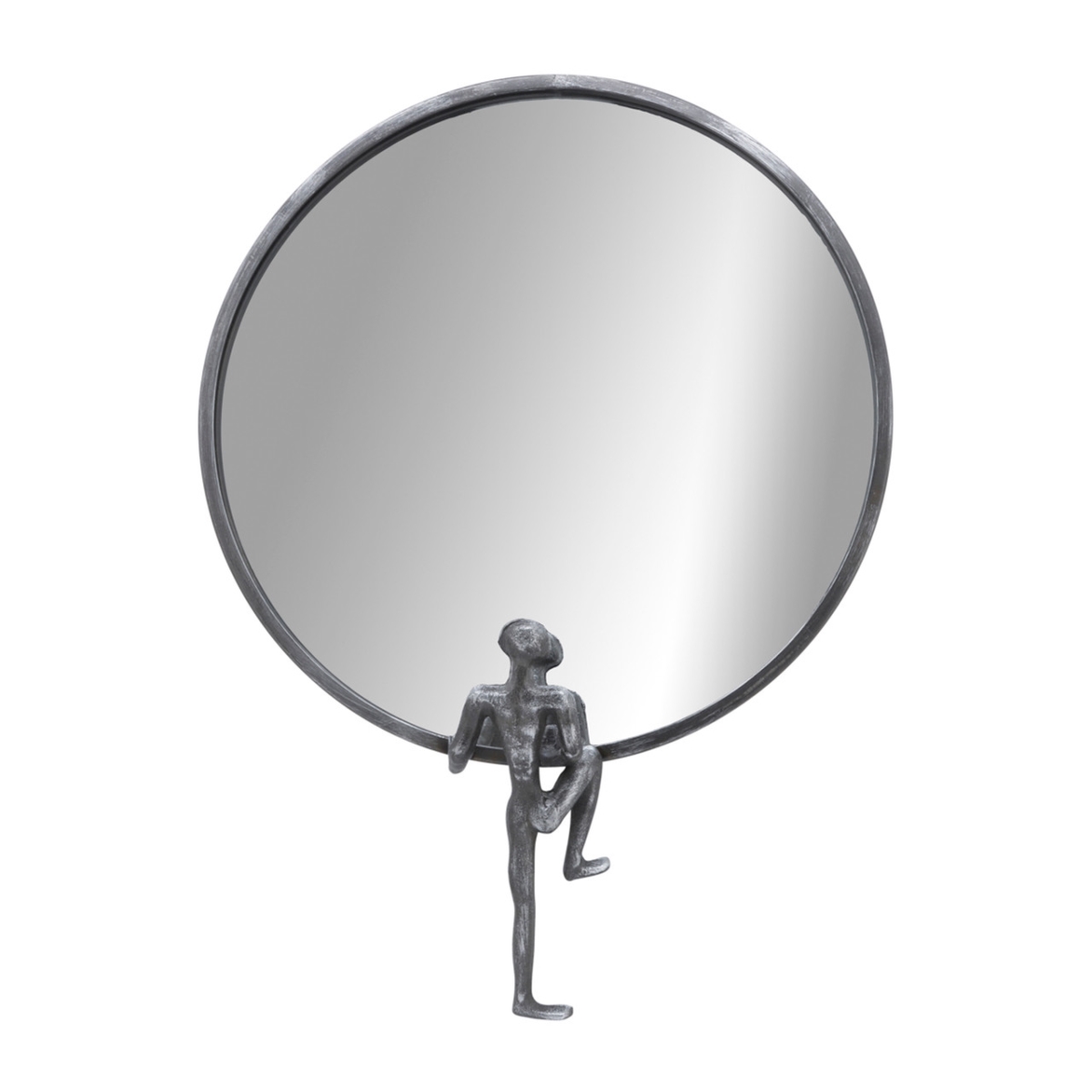 16588-01 24 in.H Metal Mirror with Man Decor, Black -  Sagebrook Home