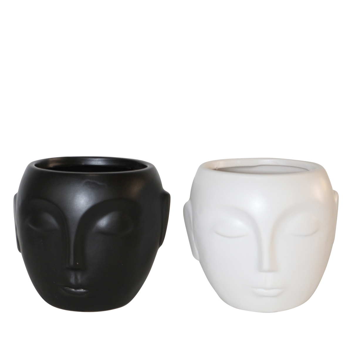 Picture of Sagebrook Home 80156-03 5 in. 9 oz Face Candle&#44; Black & White - Set of 2