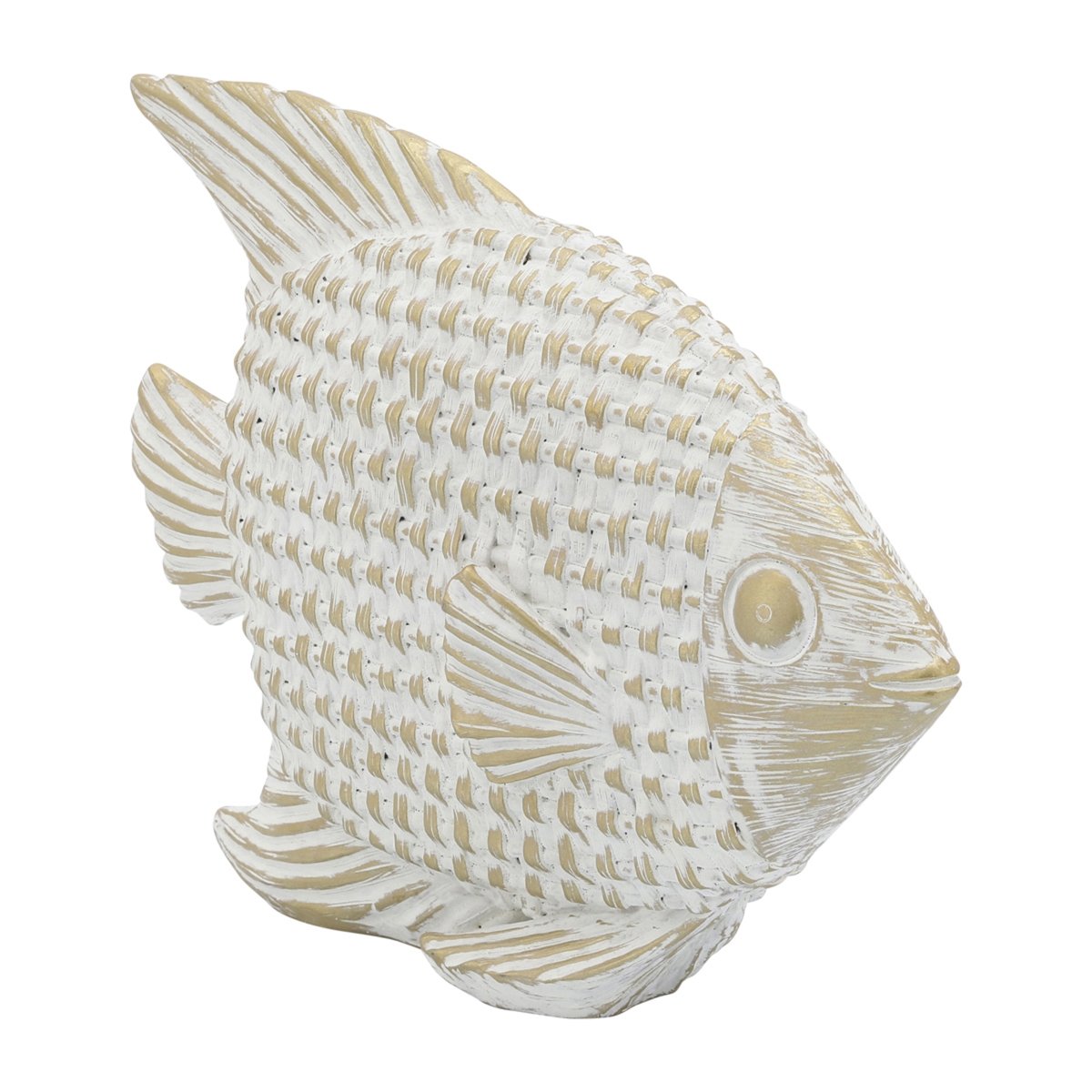 Picture of Sagebrook Home 17110 7 in. Ceramic Standing Fish Decor Figurine&#44; White & Gold