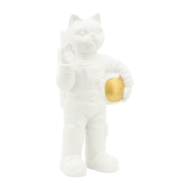 Picture of Sagebrook Home 17417 12 in. Ceramic Astro Cat Decor&#44; White & Gold