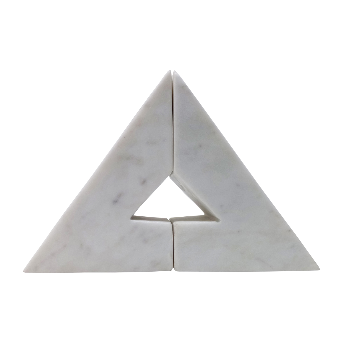 Picture of Sagebrook Home 17472 6 in. Marble Right Triangle Bookends, White - Set of 2