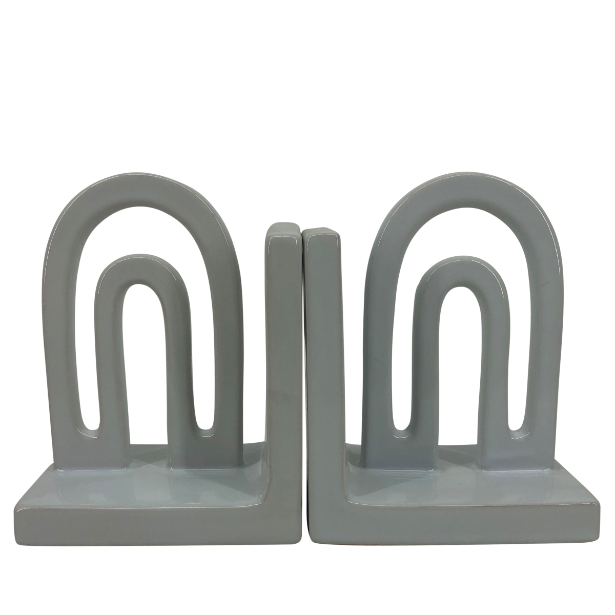 Picture of Sagebrook Home 16834-01 6 in. Ceramic Arch Bookends, White - Set of 2