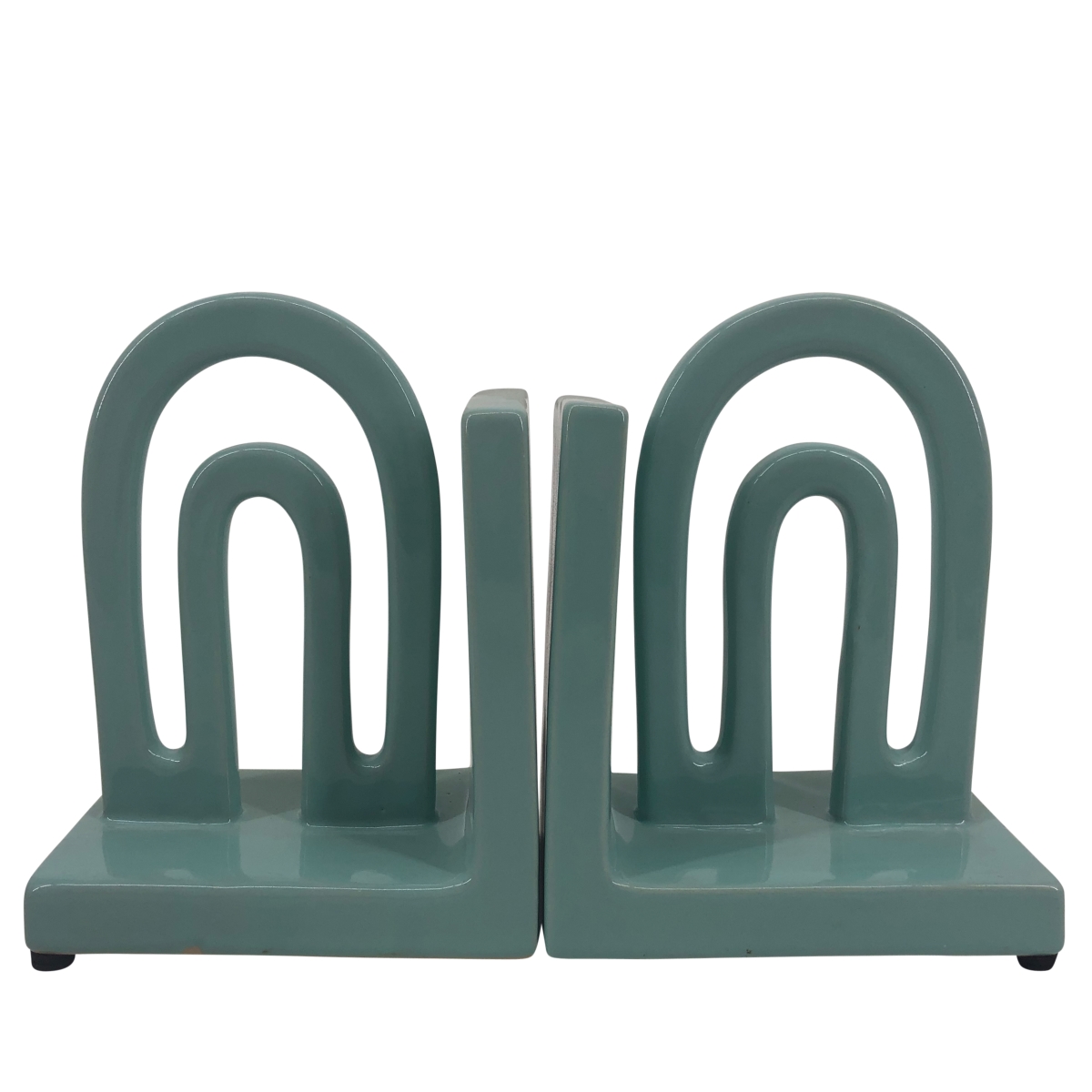 Picture of Sagebrook Home 16834-03 6 in. Ceramic Arch Bookends&#44; Mint & Green - Set of 2
