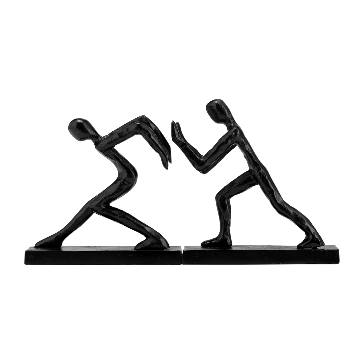 Picture of Sagebrook Home 17741 9 in. Metal Push Hold Figures Bookends, Black - Set of 2