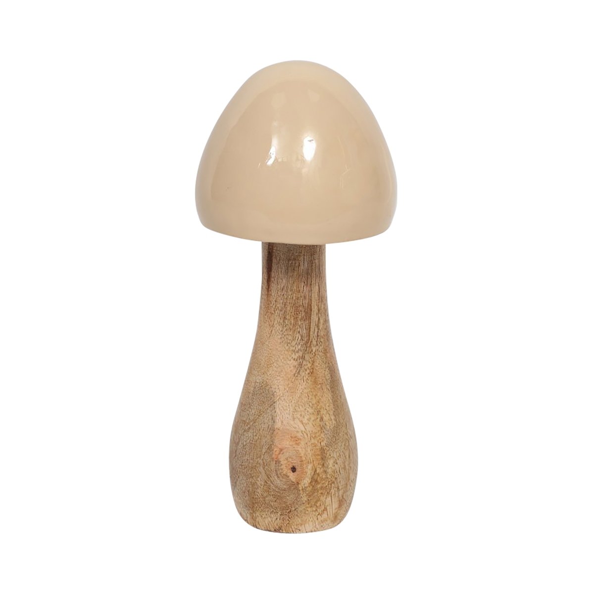 Picture of Sagebrook Home 18276-02 8 in. Mango Wood Coned Mushroom Figurine&#44; Ivory & Beige