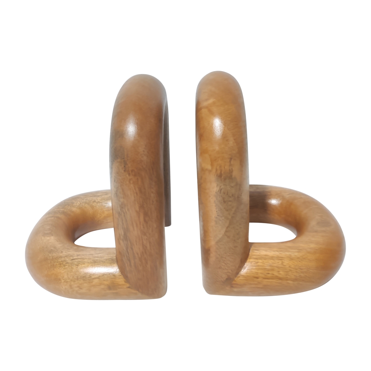 Picture of Sagebrook Home 18701 7 in. Mango Wood Loopy Bookends&#44; Brown - Set of 2
