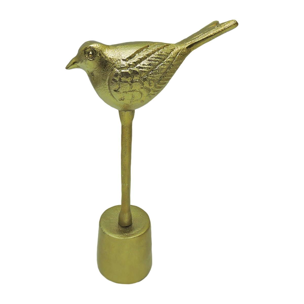 Picture of Sagebrook Home 18058-01 12 in. Aluminum Bird on Base Figurine&#44; Gold
