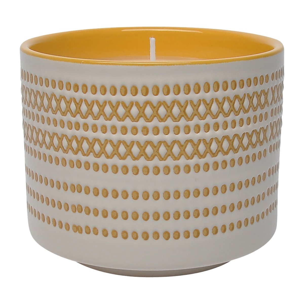 Picture of Sagebrook Home 80201-01 5 in. 15 oz Ceramic X Dots Citro Candle&#44; Yellow