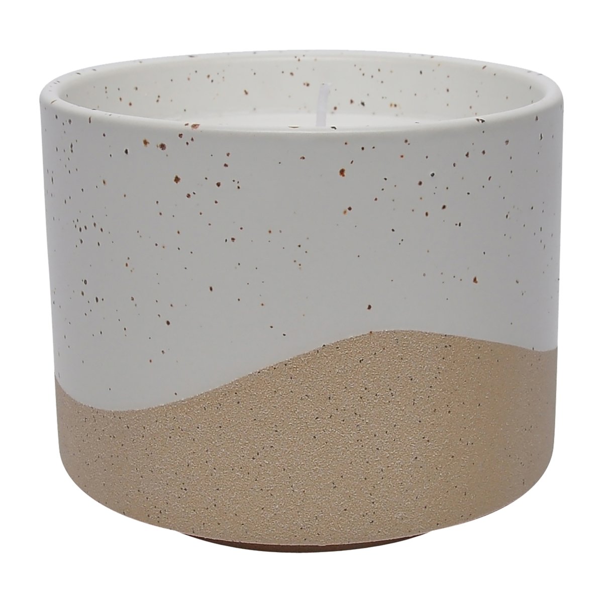 Picture of Sagebrook Home 80208 5 in. 15 oz Ceramic Wave Citro Candle&#44; Ivory & Beige
