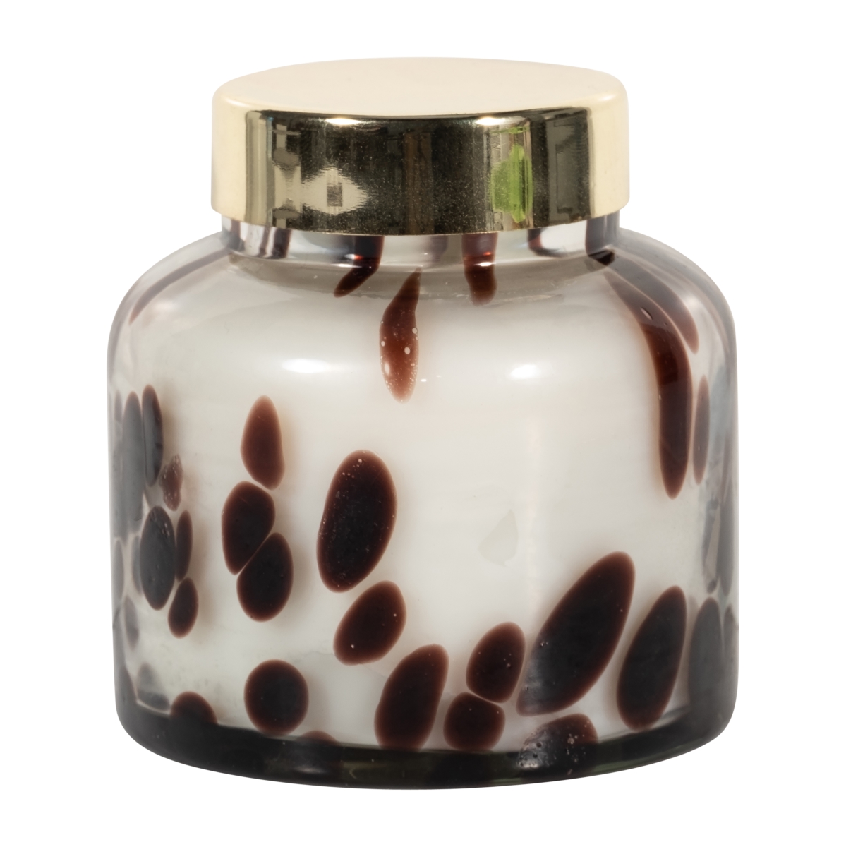 Picture of Sagebrook Home 80146-06 3 in. 10 oz Glass Cinnamon Speckle Lid Candle&#44; Brown