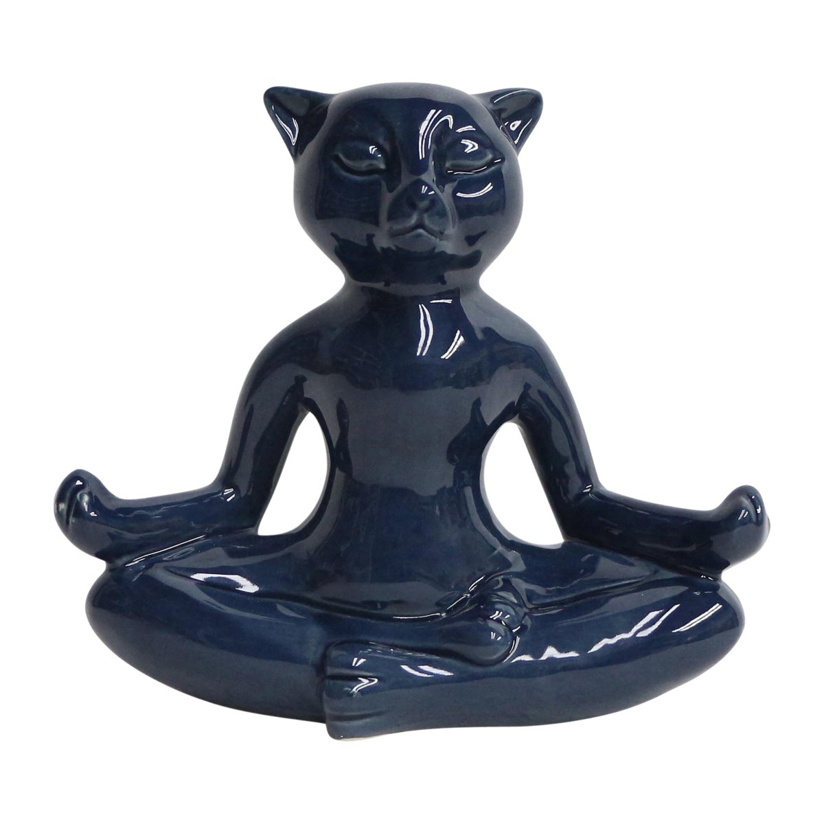 Picture of Sagebrook Home 15432-01 7 in. Ceramic Yoga Cat Figurine&#44; Blue