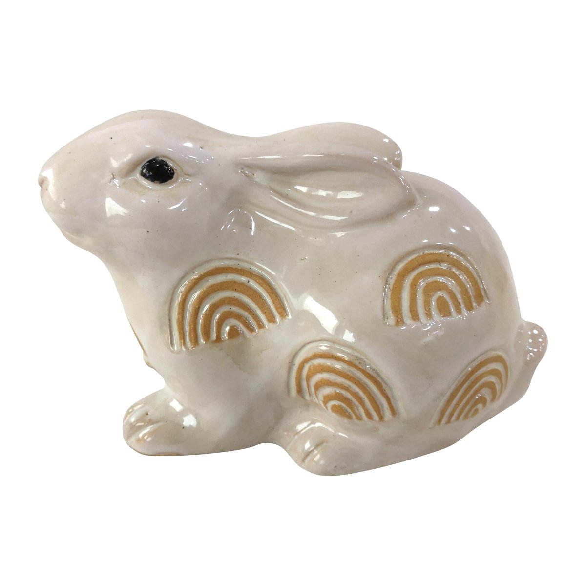 Picture of Sagebrook Home 18419 5 in. Ceramic Bunny with Arch Design Figurine&#44; Ivory & Beige