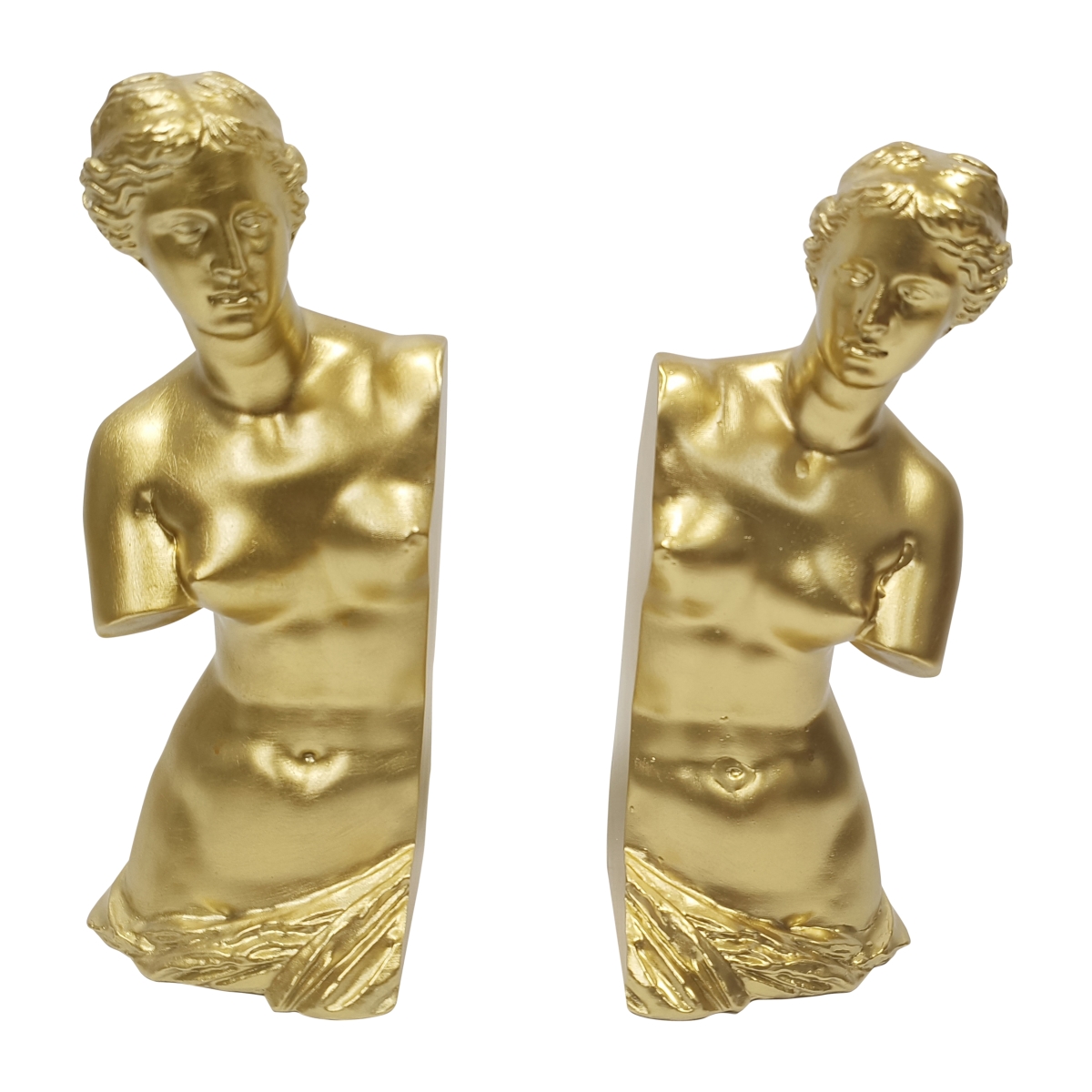 Picture of Sagebrook Home 16344-01 11 in. Polyresin Greek Godess Bookend&#44; Gold - Set of 2