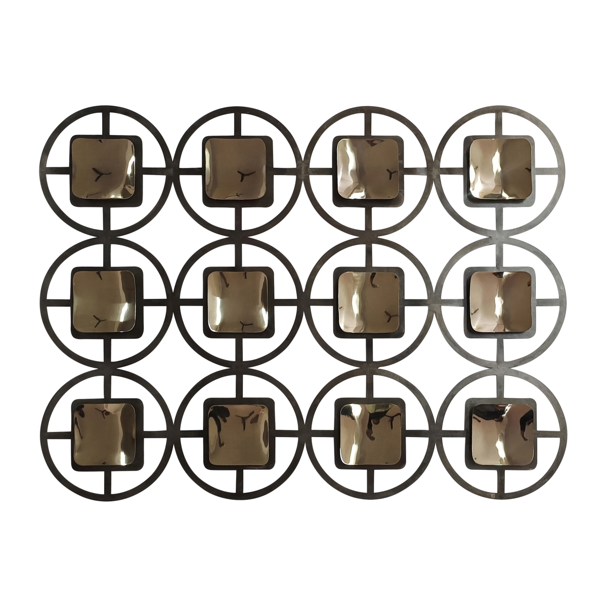 18504 40 in. Iron Circles Wall Deco, Black & Gold -  Sagebrook Home