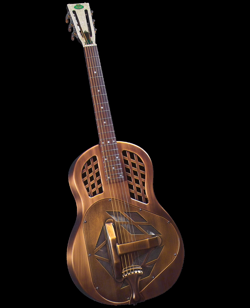 Picture of Regal RC-56 Regal RC-56 Metal Body Tricone Resophonic Guitar  Copper-Plated Brass