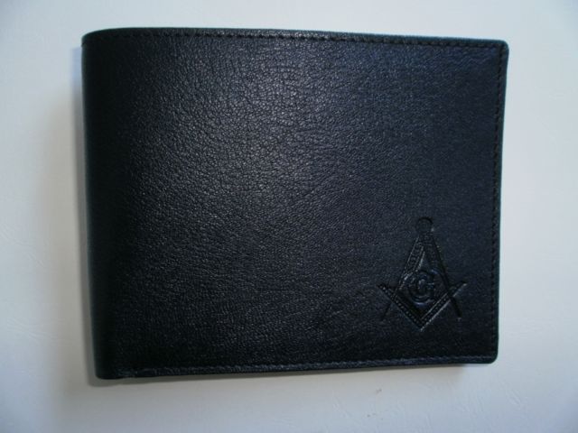 LW-103 BLACK Bi Fold Masonic Wallet