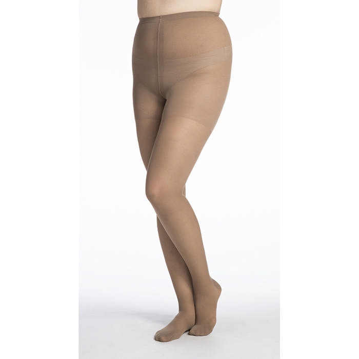 783PSLW73 30-40 mmHg Womens Eversheer Pantyhose, Cafe - Small-Long