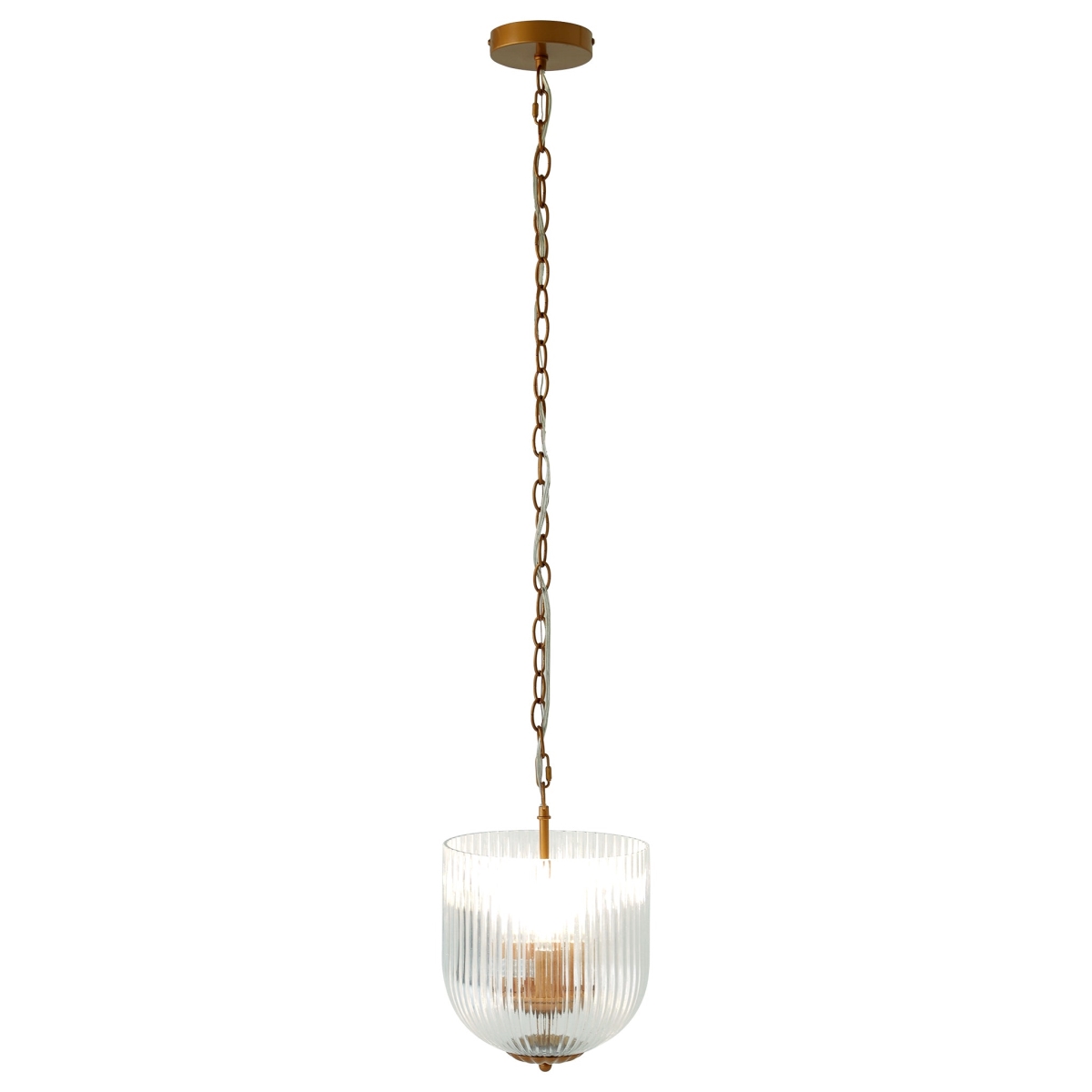Picture of Ashcroft Imports PNL04102701 Garnet Pendant Coarse Clear Glass Lamp&#44; Gold
