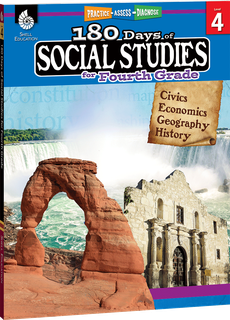 Picture of Shell Education 51396 180 Days of Social Studies Daily Practice Workbook for Fourth Grade