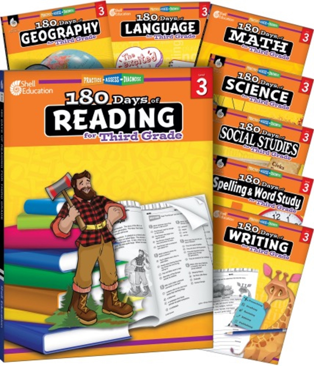 127936 180 Days Bundle Grade 3 Book - Set of 8