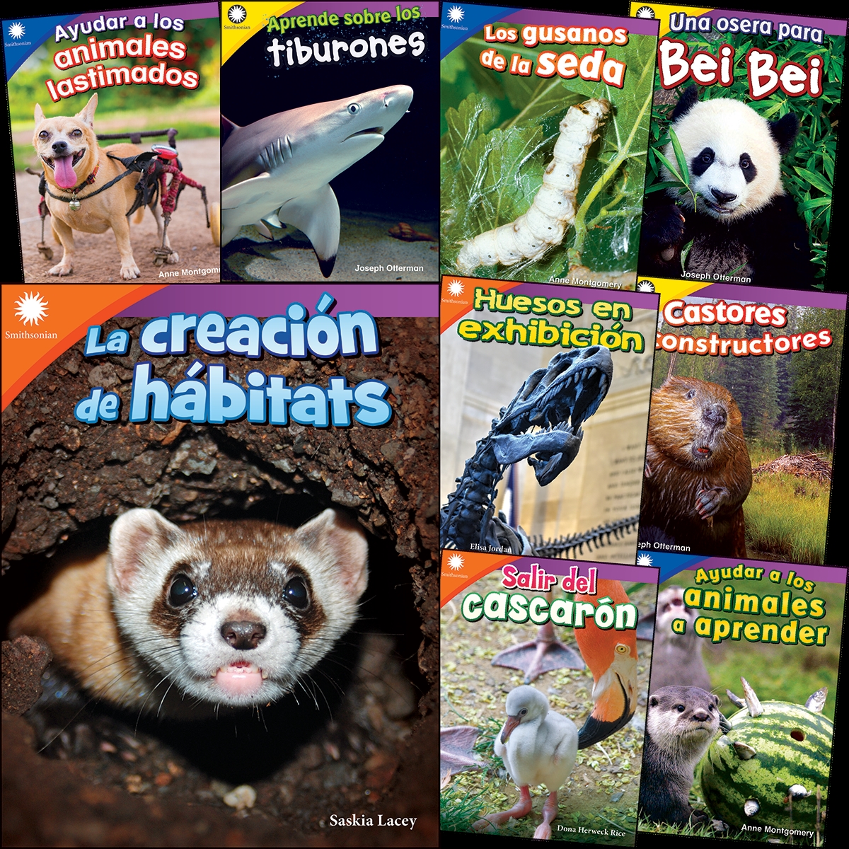 125463 Smithsonian Informational Text - Animals Spanish Grades K-2 - 9-Book Set