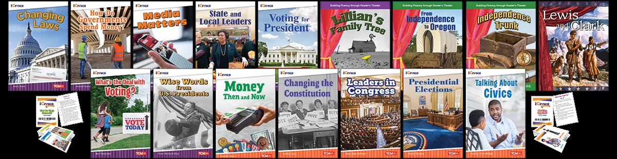 156322 Understanding American Voting, Elections, Laws & Leaders 16-Book Set Plus 2-Card Decks for Grades 4-5