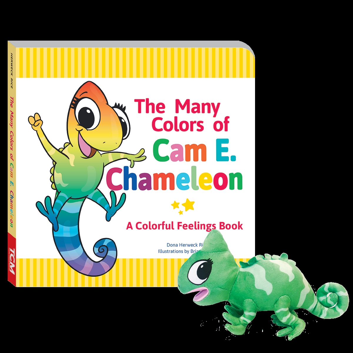 155909 The Many Colors of Cam E. Chameleon Board Book & Plush Set