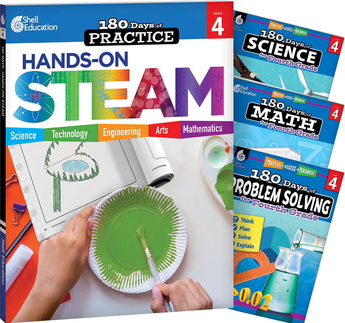 695045 180 Days - Steam, Science, Math & Problem Solving Grade 4 - 4-Book Set