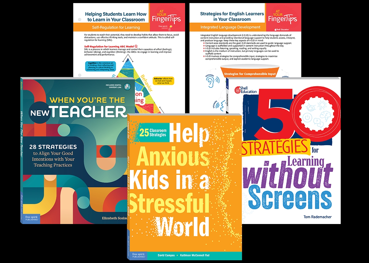 698638 5 Essential Resources for   Teachers - A Curated Collection Includes 3 Books & 2 Guides, Shrink-Wrapped